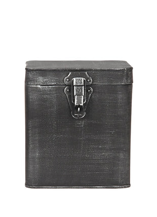 LABEL51 Opbergkist - Antiek grijs - Metaal - XL 18x19x21 cm
