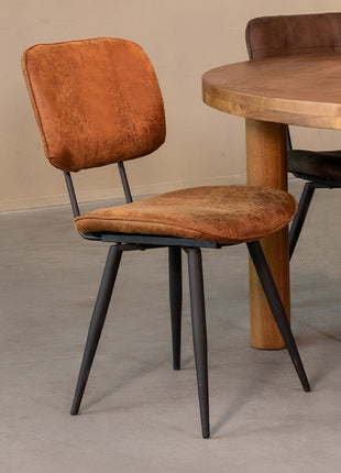 LABEL51 Eetkamerstoel Fos - Cognac - Leder