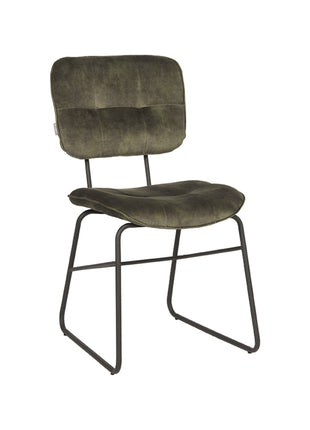 LABEL51 Eetkamerstoel Dez - Hunter - Velours - Zwart Metalen Frame
