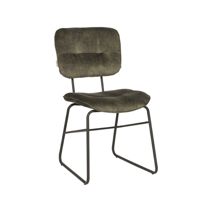 LABEL51 Eetkamerstoel Dez - Hunter - Velours - Zwart Metalen Frame