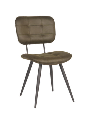 LABEL51 Eetkamerstoel Gus - Army green - Microfiber