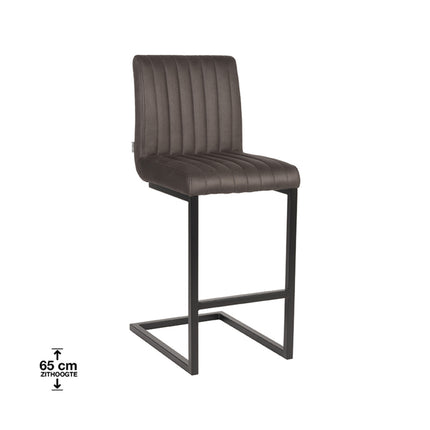 LABEL51 Barkruk Milo - Antraciet - Microvezel - Laag