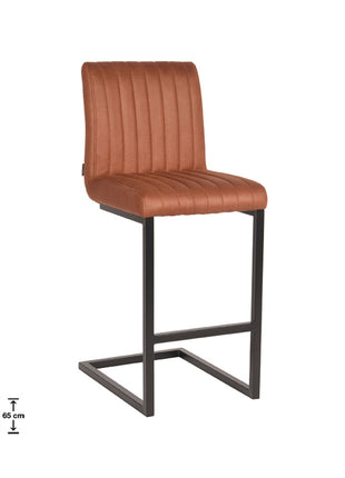 LABEL51 Barkruk Milo - Cognac - Microvezel - Laag