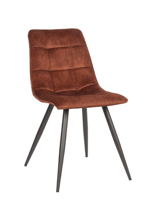 LABEL51 Eetkamerstoel Jelt - Rust - Velvet - Zwart Metalen Frame