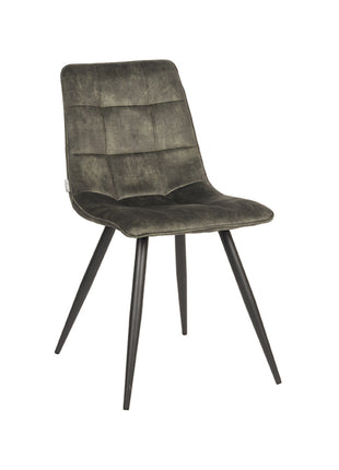 LABEL51 Eetkamerstoel Jelt - Hunter - Velvet - Zwart Metalen Frame