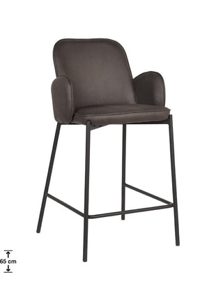 LABEL51 Barkruk Jari - Antraciet - Microvezel - Laag