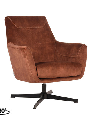 LABEL51 Fauteuil Toby - Rust - Velours