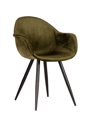 LABEL51 Eetkamerstoel Forli - Army green - Fluweel