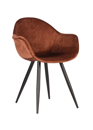 LABEL51 Eetkamerstoel Forli - Rust - Velvet - Zwart Metalen Frame