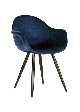 LABEL51 Eetkamerstoel Forli - Blauw - Fluweel