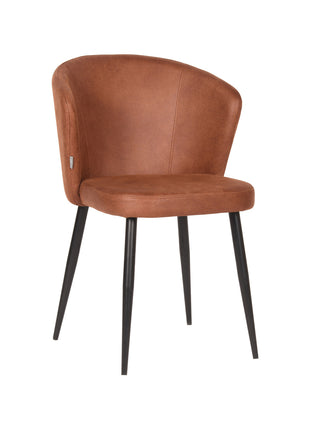 LABEL51 Eetkamerstoel Wave - Cognac - Microfiber