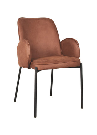 LABEL51 Eetkamerstoel Jari - Cognac - Microfiber