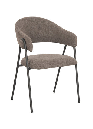 LABEL51 Eetkamerstoel Lowen - Bruin - Boucle - Zwart Metalen Frame