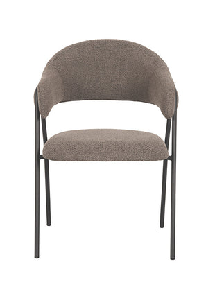 LABEL51 Eetkamerstoel Lowen - Bruin - Boucle - Zwart Metalen Frame