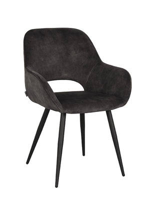 LABEL51 Eetkamerstoel Fer - Antraciet - Velours