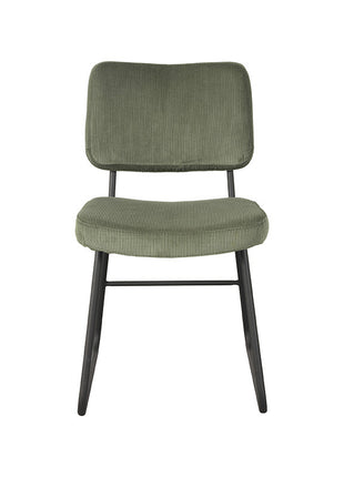 LABEL51 Eetkamerstoel Noah - Forest - Ribcord - Zwart Metalen Frame