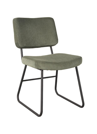LABEL51 Eetkamerstoel Noah - Forest - Ribcord - Zwart Metalen Frame