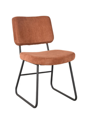 LABEL51 Eetkamerstoel Noah - Rust - Ribcord - Zwart Metalen Frame