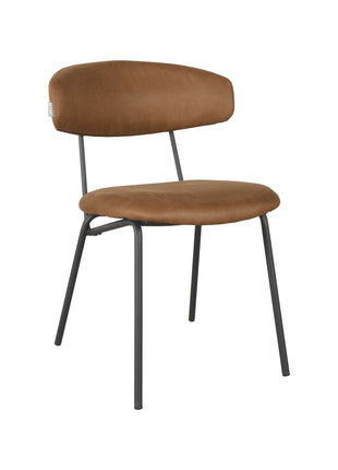 LABEL51 Eetkamerstoel Zack - Cognac - Microfiber