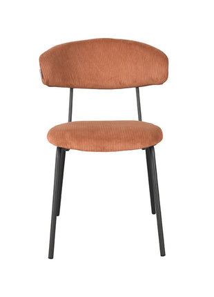 LABEL51 Eetkamerstoel Zack - Rust - Ribcord - Zwart Metalen Frame
