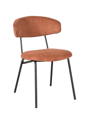 LABEL51 Eetkamerstoel Zack - Rust - Ribcord - Zwart Metalen Frame
