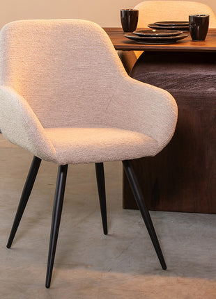 LABEL51 Eetkamerstoel Fender - Naturel - Boucle