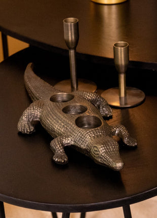 LABEL51 Krokodil - Antiek goud - Metaal
