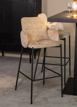 LABEL51 Barkruk Joni - Beige - Elegance - Hoog