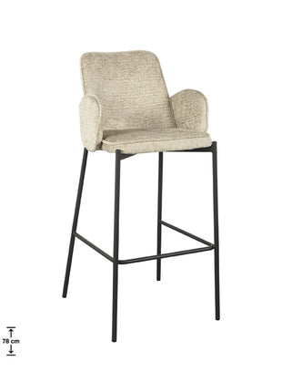 LABEL51 Barkruk Joni - Beige - Elegance - Hoog