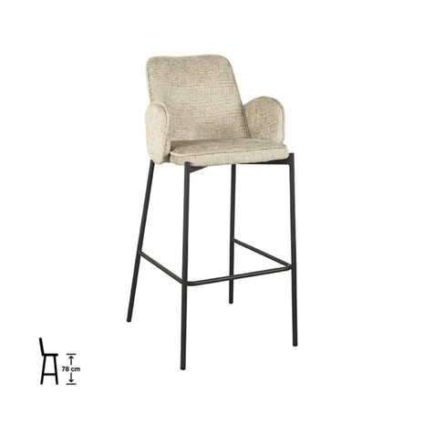 LABEL51 Barkruk Joni - Beige - Elegance - Hoog