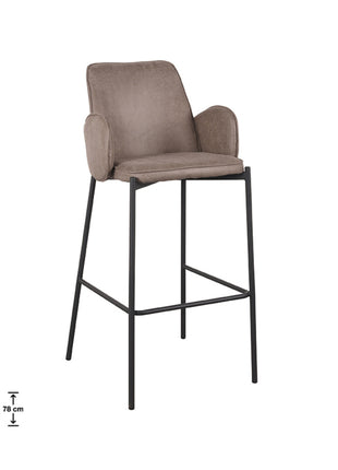 LABEL51 Barkruk Joni - Taupe - Microfiber - Zithoogte 78 cm