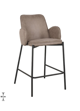 LABEL51 Barkruk Joni - Taupe - Microfiber - Zithoogte 65 cm