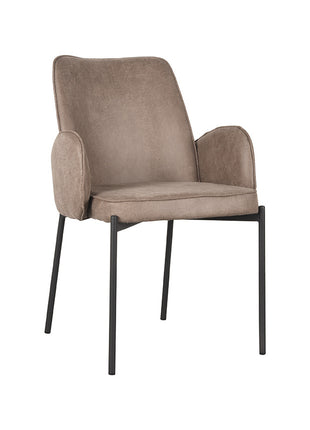 LABEL51 Eetkamerstoel Joni - Taupe - Microfiber