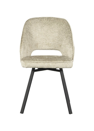 LABEL51 Eetkamerstoel Lewis - Beige - Elegance - Zwart Metalen Frame