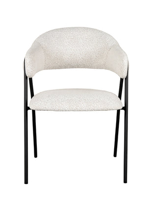 LABEL51 Eetkamerstoel Lowen - Champagne - Boucle - Zwart Metalen Frame