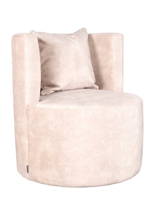LABEL51 Fauteuil Evy - Naturel - Velours - 65 cm