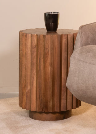 LABEL51 Bijzettafel Novan - Nature Smooth - Mangohout - 35 cm