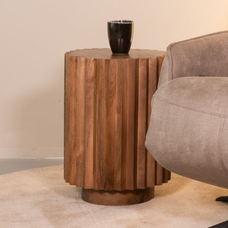LABEL51 Bijzettafel Novan - Nature Smooth - Mangohout - 35 cm