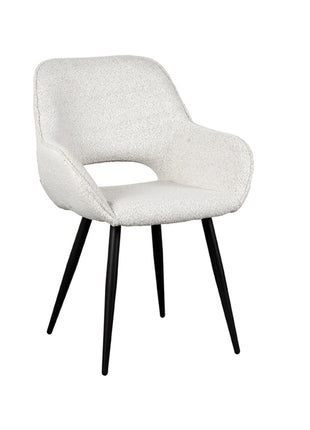 LABEL51 Eetkamerstoel Fer - Wit - Boucle