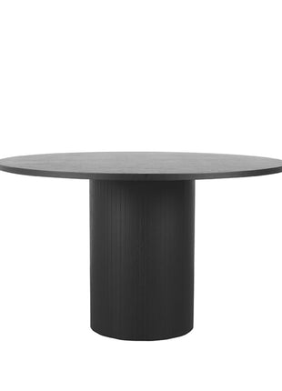 LABEL51 Eetkamertafel Oliva - Zwart - Eiken - 130 cm - Rond