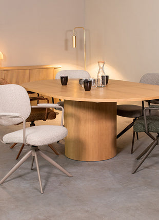 LABEL51 Eetkamertafel Oliva - Naturel - Eiken - 150-200 cm - Uitschuifbaar
