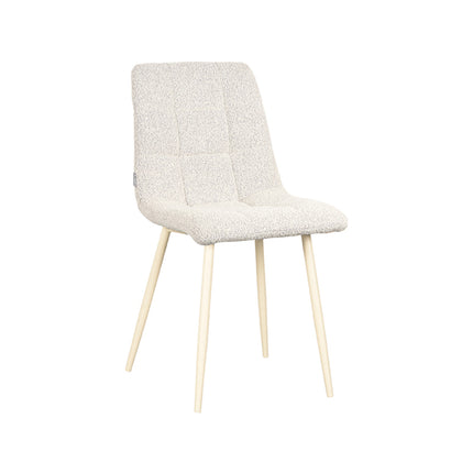LABEL51 Eetkamerstoel Nino - Wit - Boucle