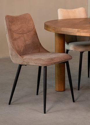 LABEL51 Eetkamerstoel Riv - Clay - Cato - Zwart Metalen Frame