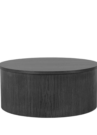LABEL51 Salontafel Oliva - Zwart - Eiken - 70 cm - Rond