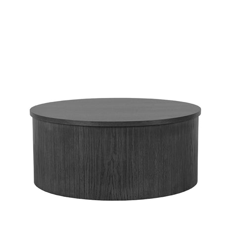 LABEL51 Salontafel Oliva - Zwart - Eiken - 70 cm - Rond