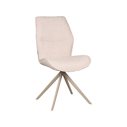 LABEL51 Eetkamerstoel Comfy - Naturel - Boucle - Taupe Onderstel