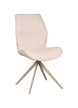 LABEL51 Eetkamerstoel Comfy - Naturel - Boucle - Taupe Onderstel
