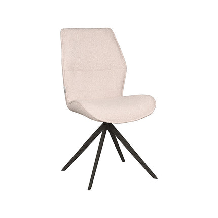 LABEL51 Eetkamerstoel Comfy - Naturel - Boucle - Zwart Onderstel