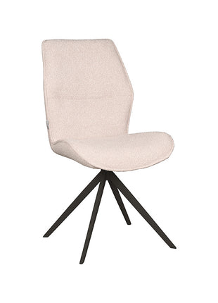 LABEL51 Eetkamerstoel Comfy - Naturel - Boucle - Zwart Onderstel