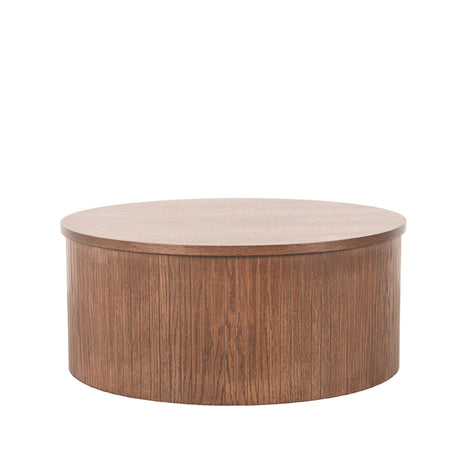 LABEL51 Salontafel Oliva - Walnoot - Eiken - 70 cm - Rond